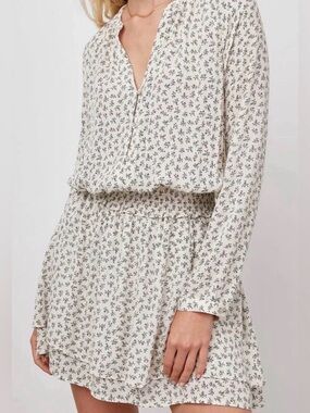Rails Cream Mini Dress with Green Floral Print